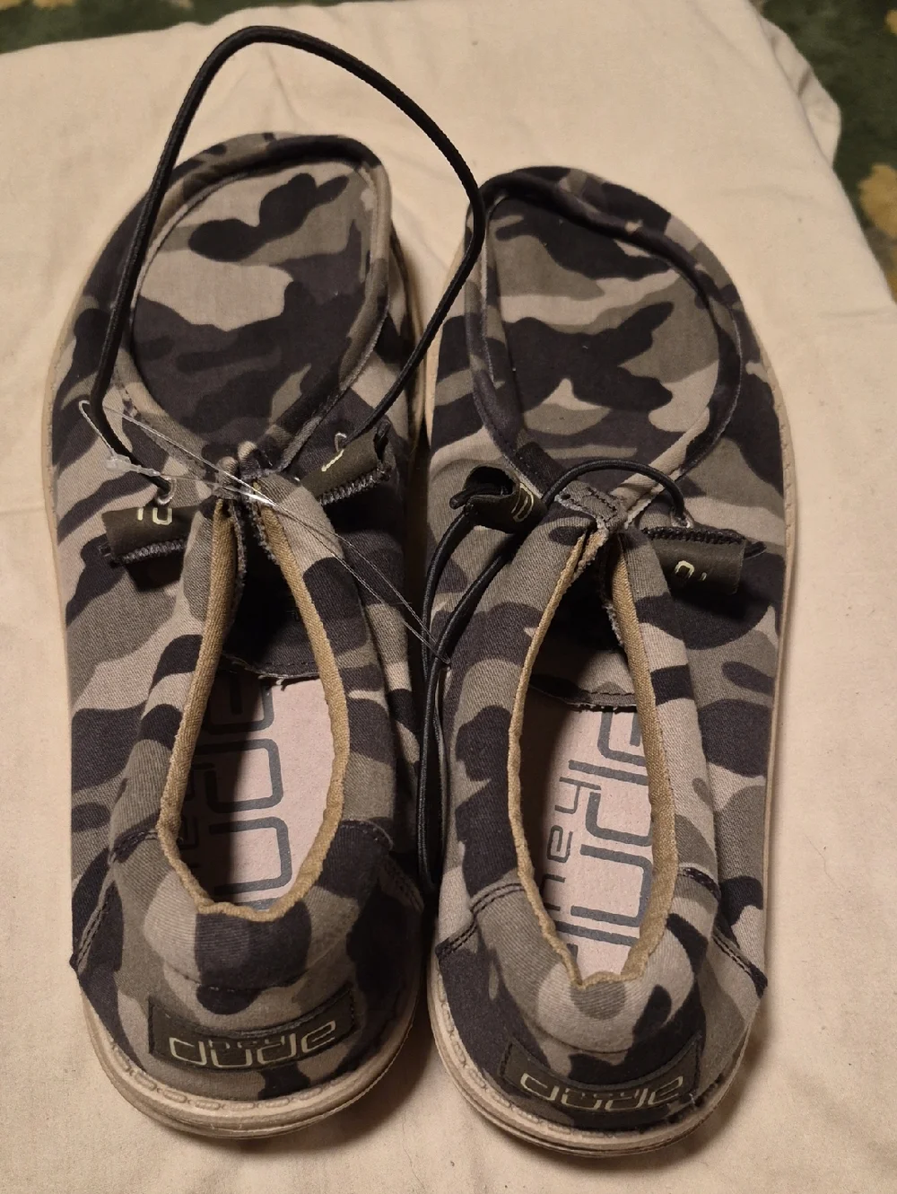 Hey Dude Men's Gray Camo Slip-On Sneakers